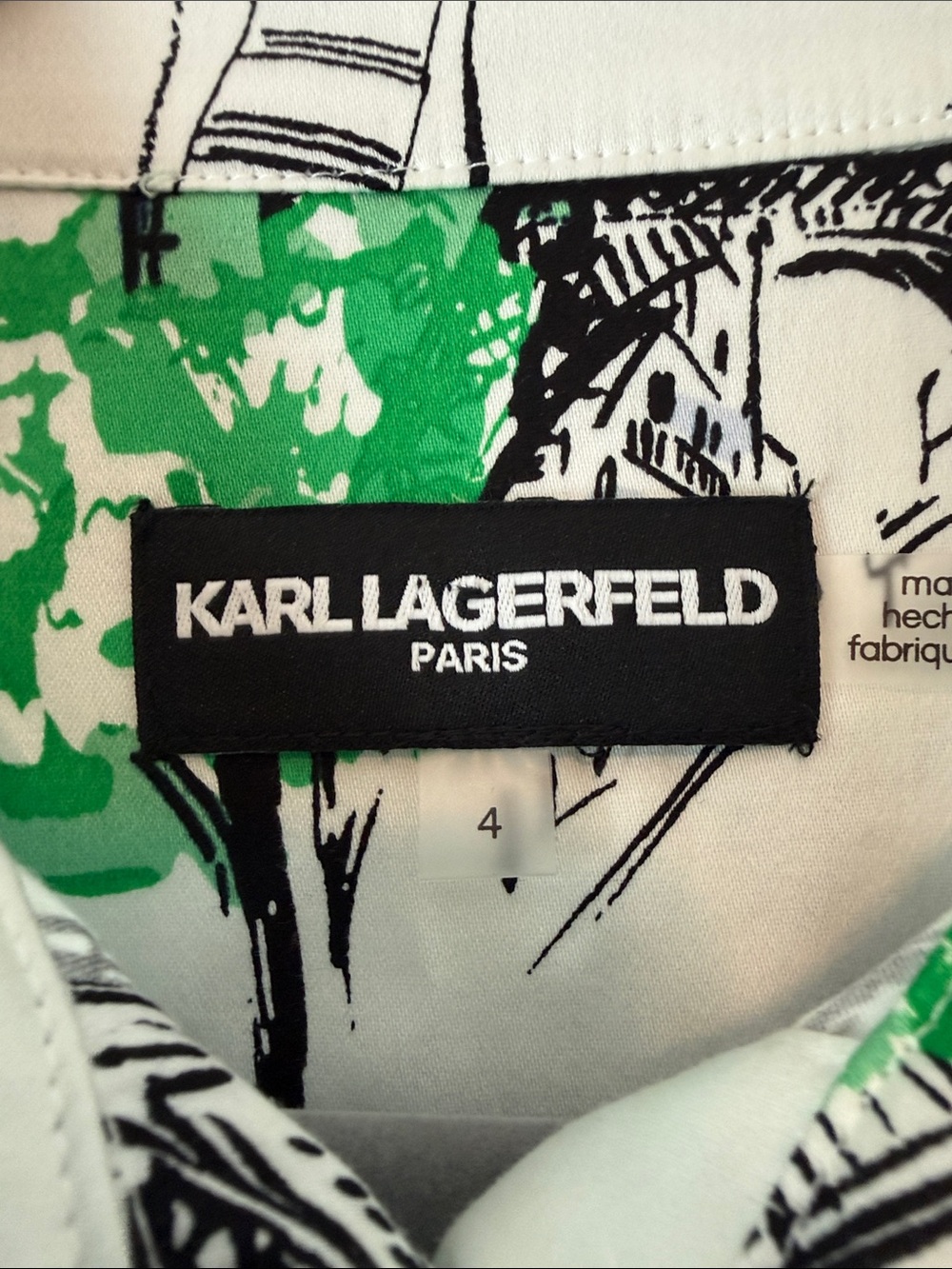 Karl Lagerfeld Paris City Print Poplin Midi Dress (missing belt) - Picture 2 of 15